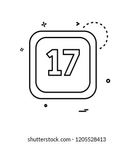 17 Date Calender icon design vector