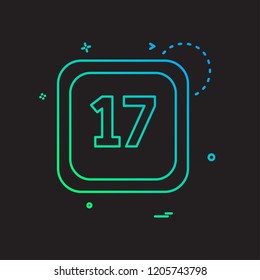 17 Date Calender icon design vector