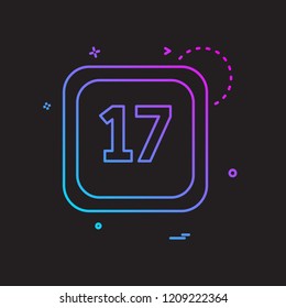 17 Date Calender icon design vector