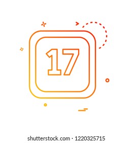 17 Date Calender icon design vector