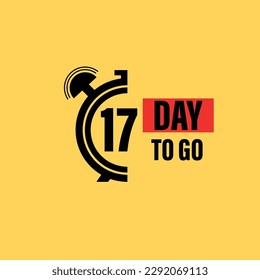 17 day to go last countdown icon. seventeenth days to go sale price offer promo deal timer, 17 days only, Countdown left days banner. count time sale. Vector illustration, number of days left badge