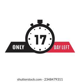 17 day left countdown discounts and sale time 17 day left sign label vector illustration