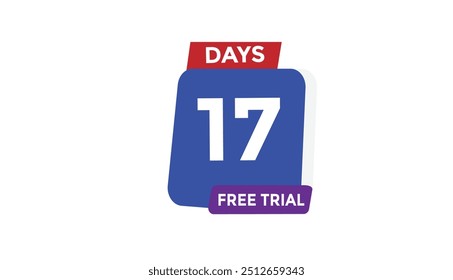 17 days free trial Countdown number banner templates. time icon. Vector Illustration 
