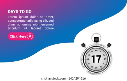 17 days to go banner. flat style. days to go concept