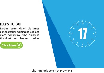 17 days to go banner. flat style. days to go concept