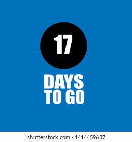 17 days to go banner. flat style. days to go concept