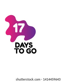 17 days to go banner. flat style. days to go concept