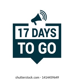 17 days to go banner. flat style. days to go concept