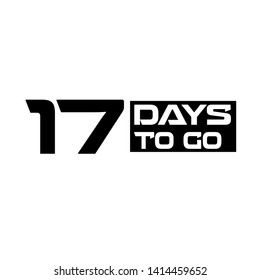 17 days to go banner. flat style. days to go concept