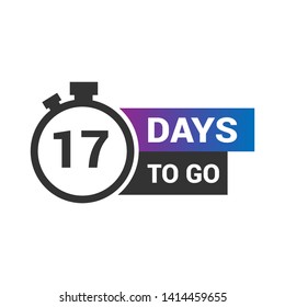 17 days to go banner. flat style. days to go concept