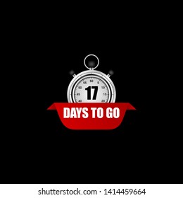 17 days to go banner. flat style. days to go concept