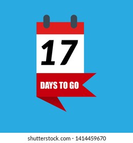 17 days to go banner. flat style. days to go concept