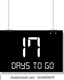 17 days to go banner. flat style. days to go concept