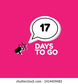 17 days to go banner. flat style. days to go concept