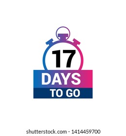 17 days to go banner. flat style. days to go concept