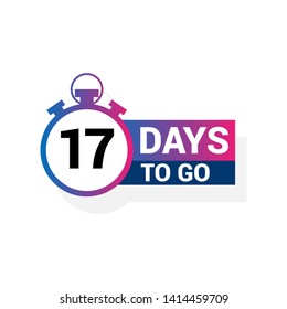 17 days to go banner. flat style. days to go concept