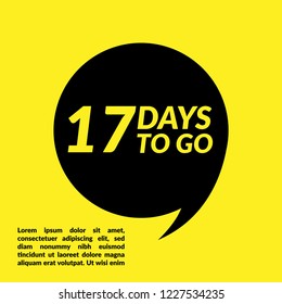 17 days to go label,sign,button. Vector stock illustration.