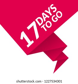 17 days to go label,sign,button. Vector stock illustration.