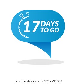 17 days to go label,sign,button. Vector stock illustration.