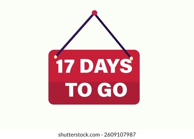17 days to go,, sale countdown vector symbol, clock, time,  background, template 15 days to go, countdown, sticker, left banner, business, sale, label button
