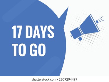 17 días para ir el botón web del texto. Cuenta regresiva izquierda 17 días para ir etiqueta de banner