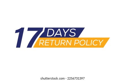 icono de política de devolución de 17 días, tipografía de política de devolución de 17 días