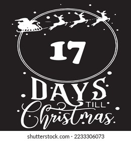 17 Days until Christmas , simple black logo with white patterns on it 