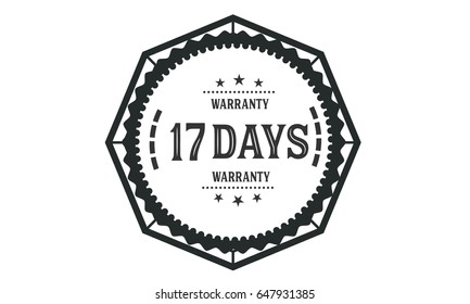 17 days warranty icon vector vintage guarantee