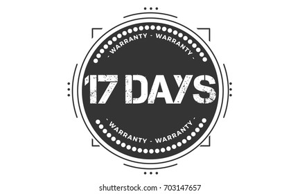 17 days warranty vintage grunge rubber stamp guarantee background