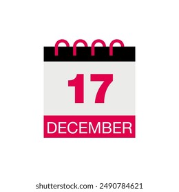 17 december calendar date icon vector eps
