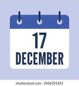 17. Dezember-Vektorgrafik, Einzelkalender.