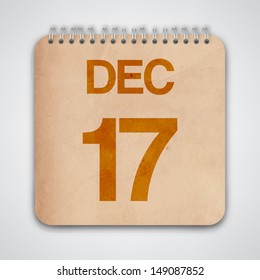 17 December on Old Notebook Vector 