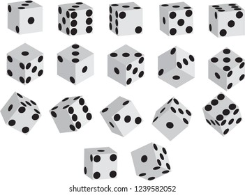 17 Different angles of a dice
