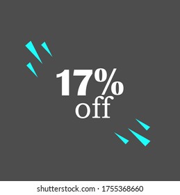 17% of the discount, promotion sale offer.