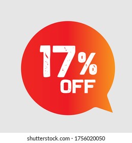 17% of the discount, promotion sale offer.