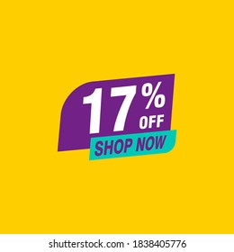 17 discount, Sales Vector badges for Labels, , Stickers, Banners, Tags, Web Stickers, New offer. Discount origami sign banner
