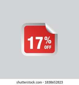 17 Rabatt, Vektor-Abzeichen für Labels, , Aufkleber, Banner, Tags, Web-Aufkleber, Neues Angebot. Discount-Origami-Zeichenbanner
