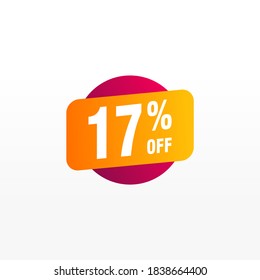 17 discount, Sales Vector badges for Labels, , Stickers, Banners, Tags, Web Stickers, New offer. Discount origami sign banner

