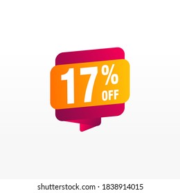 17 discount, Sales Vector badges for Labels, , Stickers, Banners, Tags, Web Stickers, New offer. Discount origami sign banner
