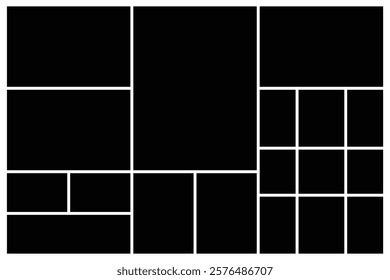 17 Empty Grid Photo Collage Template Mood board. background and rectangle shape for wall moodboard. Texture pattern for picture display presentation.