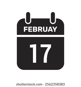 17 february calender icon monthly web design.