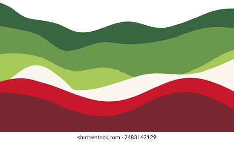 17 hand drawn waves Sage and maroon pastel wallpaper. Flat design fullcolor abstract illustration. design Sage and maroon color minimalist background
