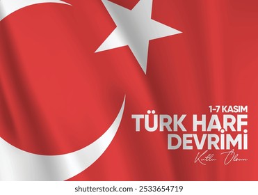 1-7 Kasım Türk harf devrimi kutlama tasarımları. 1-7 de novembro Turco alfabeto projetos de celebração da revolução.