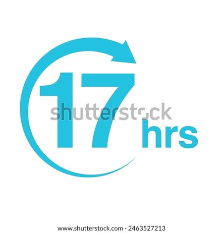 17 hours arrow timer icon vector illustration eps