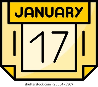 17 January Filled Style Icon Design