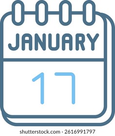 17 January Line Two Colour Icon