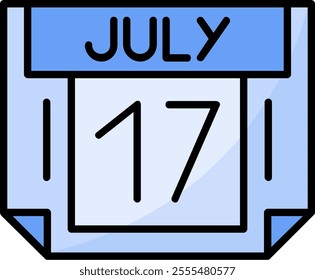 17 July Filled Style Icon Design