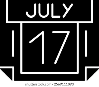 17 July Solid Style Sample EPS Icon