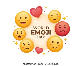 17 July World Emoji Day Celebration Design vector illustration.
Suitable for greeting card, web, poster, banner, animation, personal project, social media feed, etc