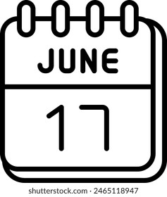 17 June Vector Line Icon Design